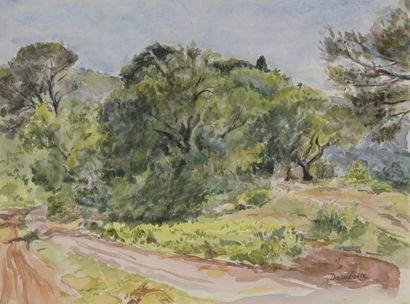 null Marcel DAMBOISE (1903-1992)


Lot of two watercolors :


- Path and melon field...