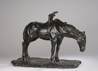 Alfredo PINA (1883-1966) 
Saddled horse 
Bronze...