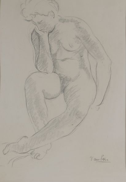 null Marcel DAMBOISE (1903-1992)


Lot of two pencil drawings:


- Nude woman standing...