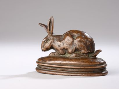 After Antoine-Louis BARYE (1795-1875) 
Rabbit,...