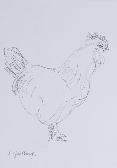 null Simon GOLDBERG (1913-1985)


Lot de deux dessins représentant chacun un coq


Stylo...