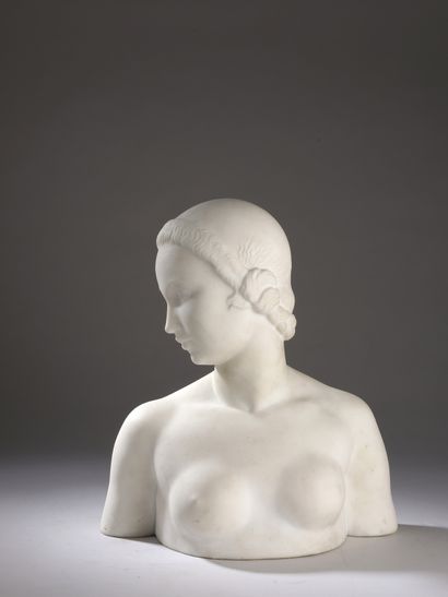 null Gilbert PRIVAT (1892-1969)


Buste de Diane


Vers 1930.


Marbre blanc.


Signé...