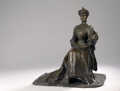 null Auguste SEYSSE (1862-1946)


Portrait of a woman with a fan


Bronze with light...