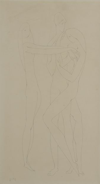 Joseph CSAKY (1888-1971)


Trois nus, 1958


Crayon.


Signé...