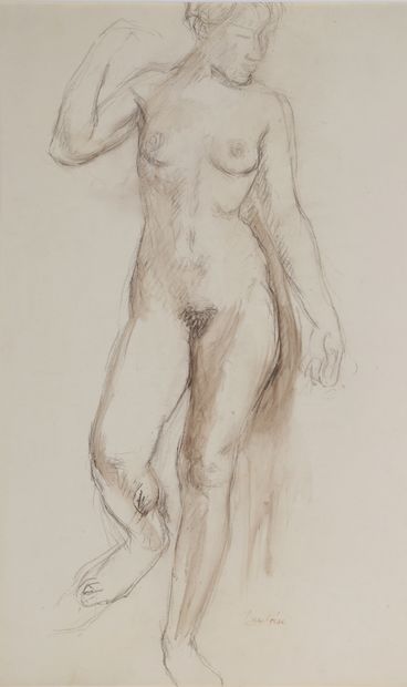 null Marcel DAMBOISE (1903-1992)


Lot de deux dessins :


– Femme nue debout une...