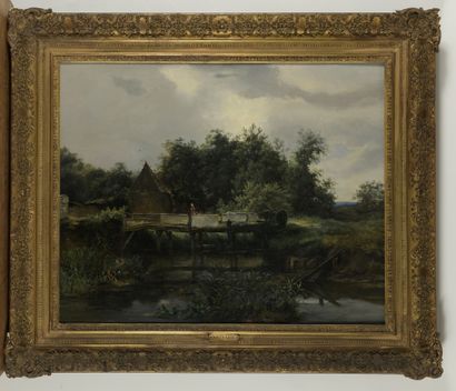 null 
André JOLIVAR (1859-1942)




Lively landscape at the old bridge




Oil on...