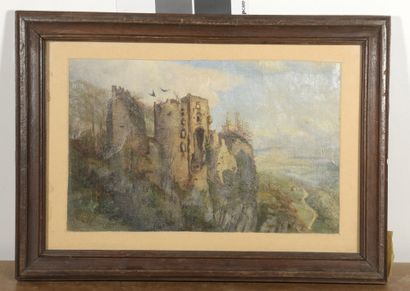 null 19th century FRENCH SCHOOL


Mountain landscape and castle


Oil on paper. 


18,5...