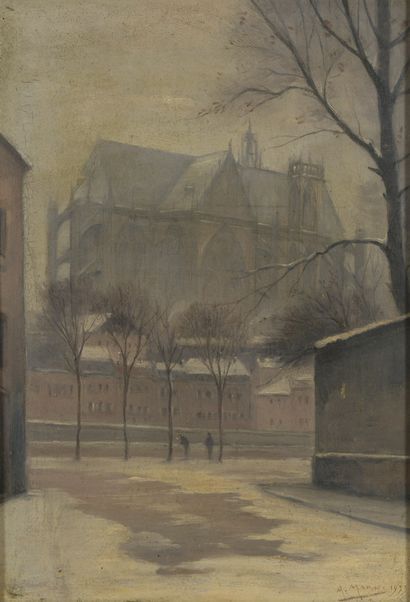 null Albert MARKS (1871-1941)


Metz Cathedral under the snow


Oil on canvas. 


Signed...