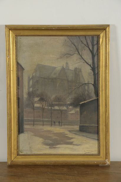 null Albert MARKS (1871-1941)


Metz Cathedral under the snow


Oil on canvas. 


Signed...