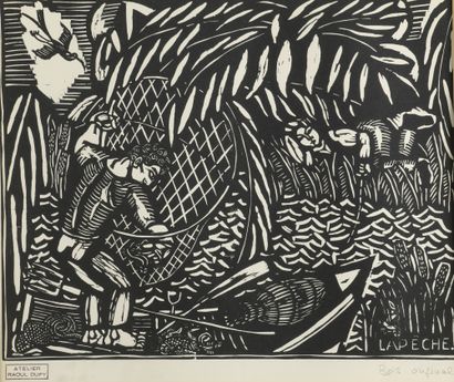 null Raoul DUFY (1877-1953)


La pêche


Bois gravé.


Cachet de l’atelier en bas...