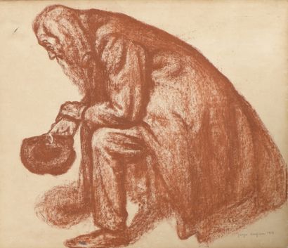 null Georges DORIGNAC (1879-1925)


Old man sitting, 1912


Sanguine on paper.


Signed...