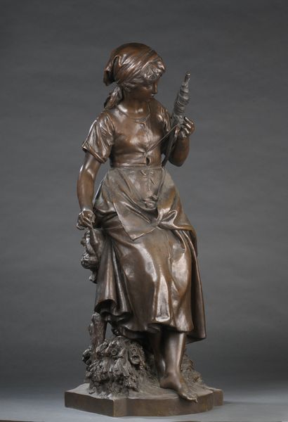 null Mathurin MOREAU (1822-1912)


La Fileuse ou Graziella


Epreuve en bronze à...