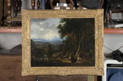 null Dirk MAAS (Haarlem 1659-1717)


The attack of the robbers in the forest


Canvas.


72...