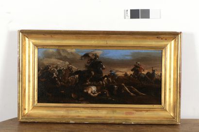 null 17th century NAPOLITAN school 


Battle scene


Canvas.


25 x 54,5 cm