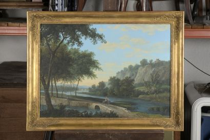 null Attribué à Alphonse N. MANDEVARE (1759-1829)


Chaumières près d’une rivière


Paysage...