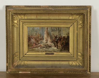 null Adolphe MONTGALLET (1816-1850)


Scene of a pyre in front of the cathedral


Oil...