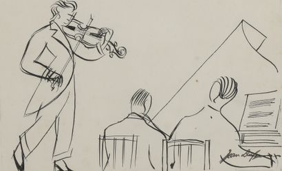 null Jean DUFY (1888-1964)


Duet for violin and piano


India ink on paper.


Stamped...