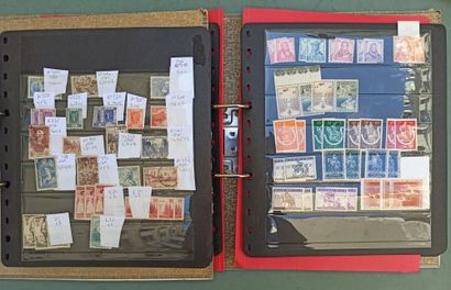 null Set of French and Belgian stamps, including a binder and an assignat.