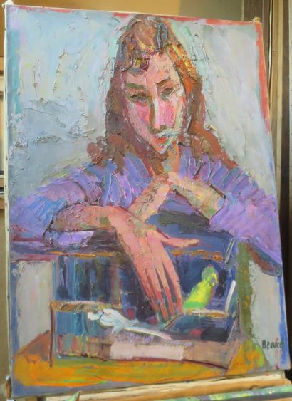 null André BEAUCÉ (1911-1974)


Jeune femme et son canari


Huile sur toile.


Signée...