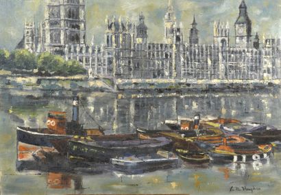 Doris VAUGHAN (1894-1974) 
Tugboat in London...