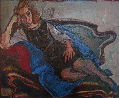 null André BEAUCÉ (1911-1974)


Suzanne sur le canapé, 1964


Huile sur toile. 


Signée...