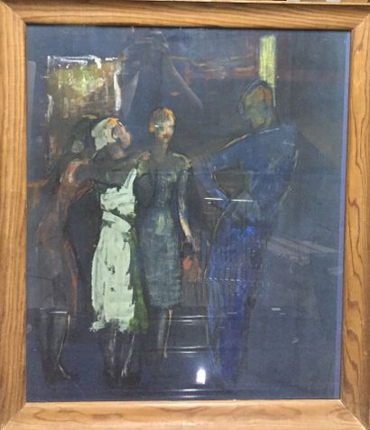 null School of the Xth century


The meeting


Pastel and gouache on blue paper.


58,5...