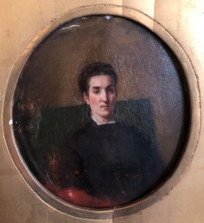 null French school of the 19th century


Portrait of a woman


Oil on panel of oval...