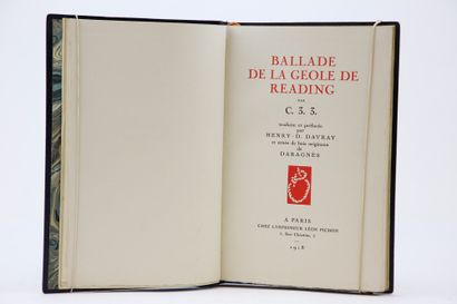 null Wilde, Oscar - Daragnès. - Ballad of the Reading Geöle. Translated and prefaced...