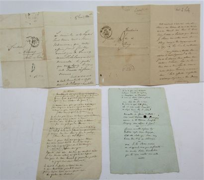 Lamartine, Alphonse de. - 2 lettres autographes...