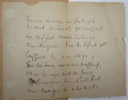 Radiguet, Raymond. - Autograph poem pasted...