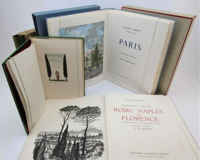 null Lot of 6 illustrated books: 1/ - Stendhal - Josso, C.-P. - Impressions of Italy....