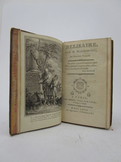 null Marmontel. - Bélisaire. Paris, Merlin, 1767. In-12 bound in full contemporary...