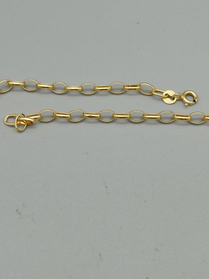 null Chaîne en or jaune 18k 750‰, maille jaseron ovale, fermoir anneau ressort.


L....