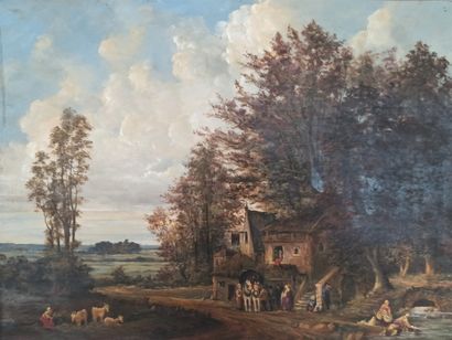null BERTIN (19th century) 


Washerwomen, goats and carriage


Oil on canvas. 


Signed...