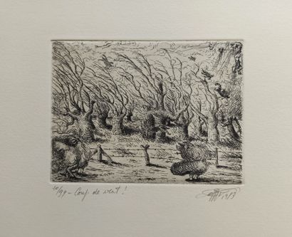 null Patrick COPPENS (1952)


Lot including 2 prints :


- Gale of wind. 1983. Etching...