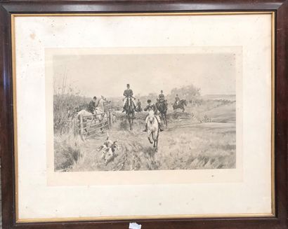  D'après Blinks (1860-1912) 
Scènes de chasse à courre 
Suite de quatre gravures,...