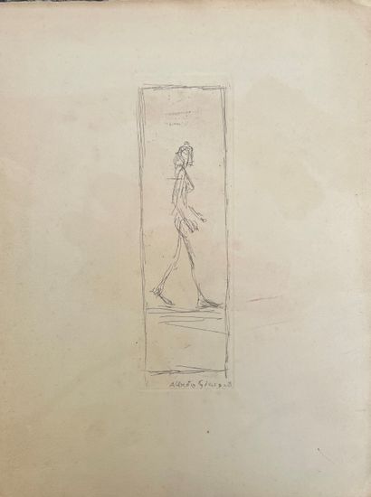  Lot of prints and drawings including a greeting card by Giacometti, three lithographs...
