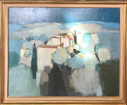 Roger MÜHL (1929-2008) 
Village

Oil on canvas signed lower right

Small cracks and...