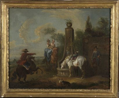 null Attribué à August QUERFURT (1696-1761)

La halte des cavaliers

Cavaliers près...