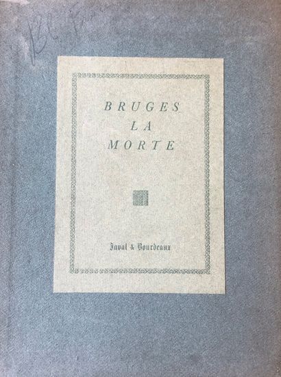 null Georges RODENBACH, Bruges La Morte, Paris, Javal et Bourdeaux, 1930.

Exemplaire...