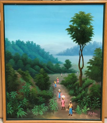 null Raymond DORLEANS (1947-2000)

Animated Haitian Landscape

Acrylic on canvas...