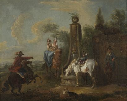 null Attribué à August QUERFURT (1696-1761)

La halte des cavaliers

Cavaliers près...