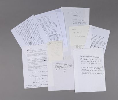 null SET OF FIVE MANUSCRIPTED NOTES BY JULIETTE GRÉCO, on paper, various sizes, including...