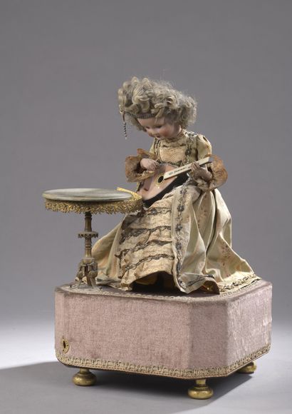null JEAN FARKAS, 1950-1960 

Woman playing the lute in front of a pedestal table,...