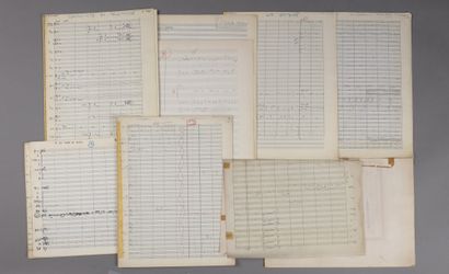 null SET OF SEVEN MANUSCRITED SCORES of songs recorded by Juliette Gréco: 

An original...