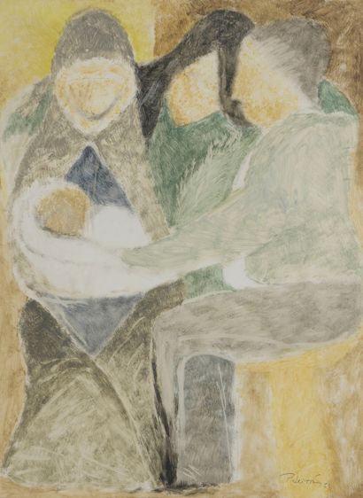 null Pedro LEITAS (20th century)

Maternity, 1951

Gouache and pencil.

Signed and...