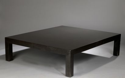 null LARGE LOW TABLE in blackened wood in the Asian taste. 

40 x 130 x 154 cm
