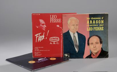 null SET OF TWO 33T 25 CM DISCS OF LÉO FERRÉ : Les chansons d'Aragon, 10 tracks,...