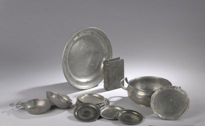 null Paris pewter tea and coffee set including two pourers, a sugar bowl and two...
