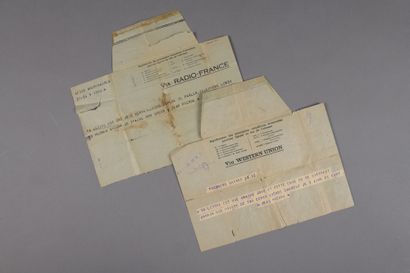 null SET OF TWO TELEGRAMS from the famous car champion Jean-Pierre Wimille addressed...